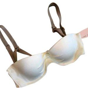 Victoria's Secret White and Taupe Strappy Bikini Top